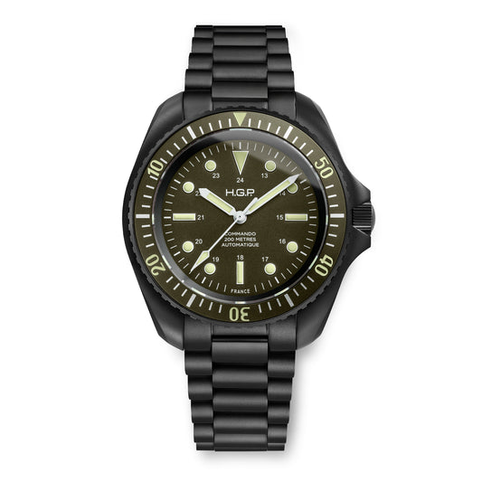 Montre de plongée Diver 200M Automatic Commando - Vert & PVD Noir
