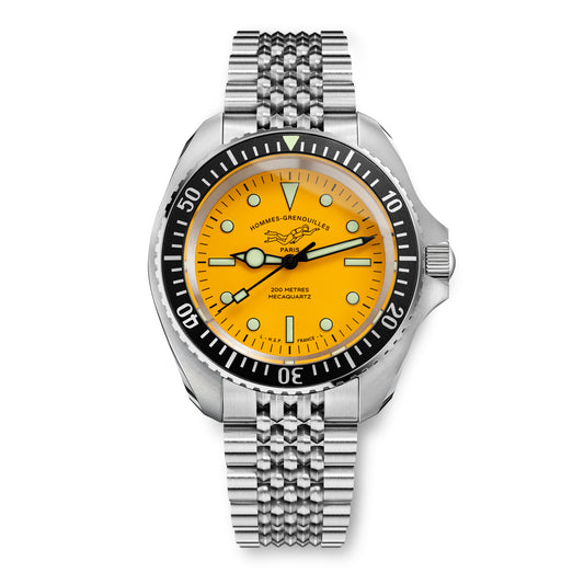 Montre de plongée Diver 200M Mecaquartz - Jaune