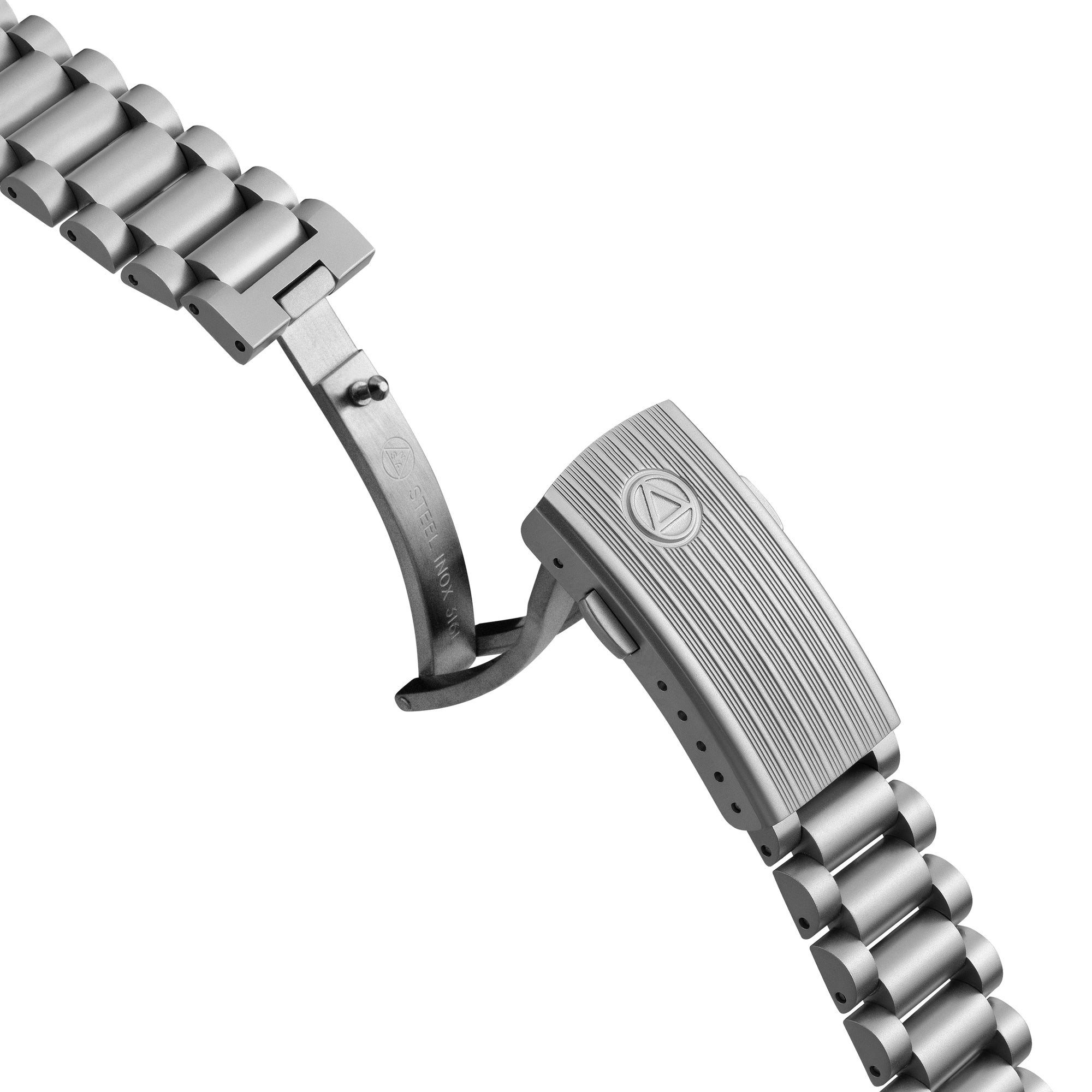 Bracelet montre métal-acier inox-massif-noir poli 22mm Bracelet montre métal-acier inox-massif-noir poli 22mm
