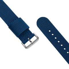 Bracelet nylon bleu une pièce & boucle acier