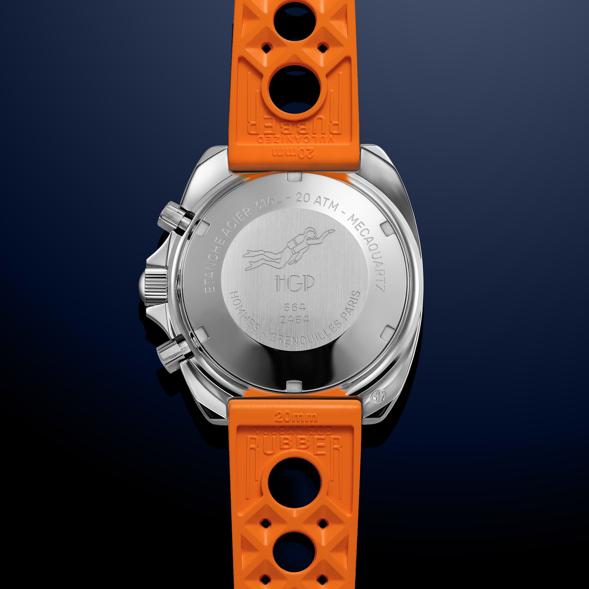 Diver 200M Chrono-Mecaquartz - Orange Dial & White Big-Eye Chronograph