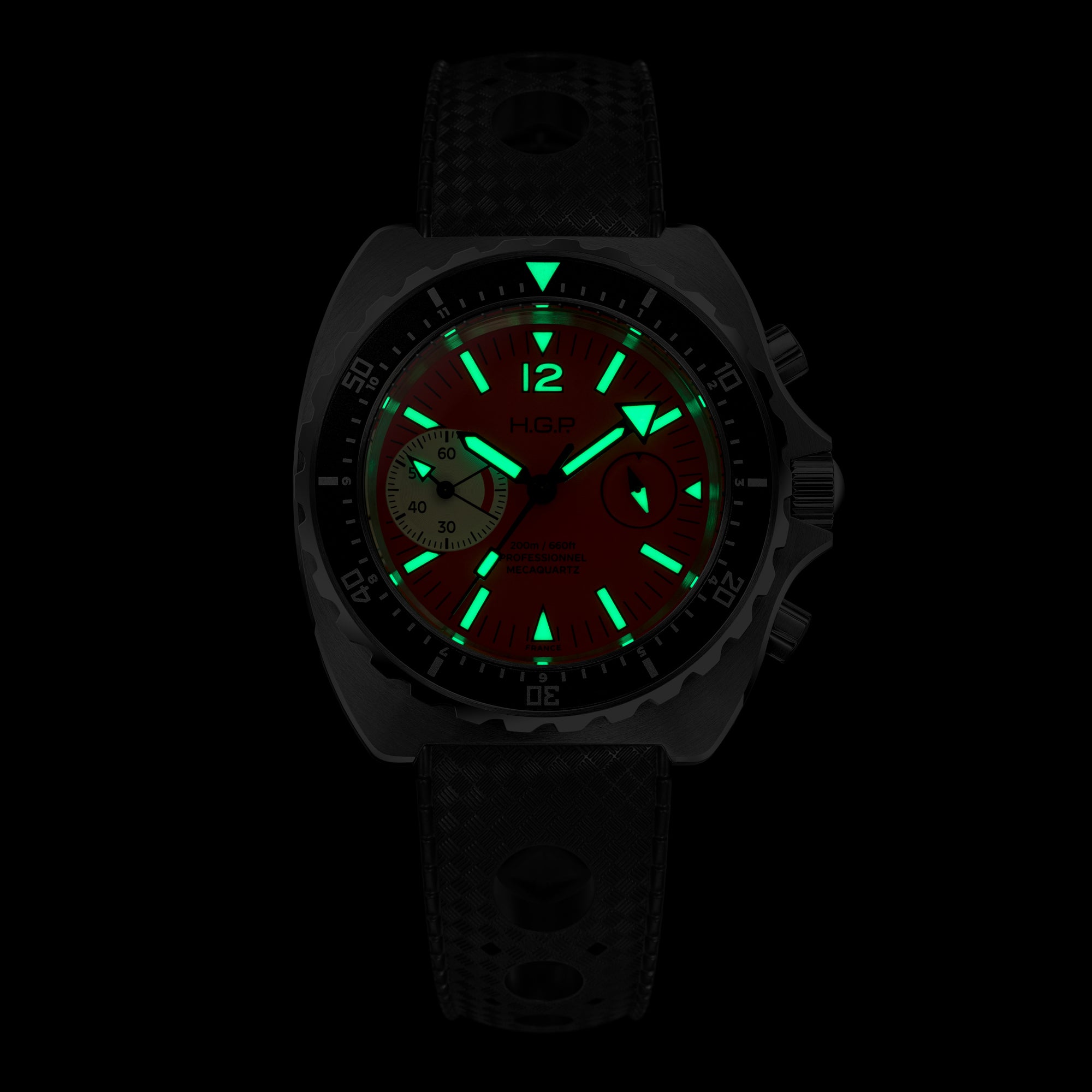 Diver 200M Chrono-Mecaquartz - Orange Dial & White Big-Eye Chronograph