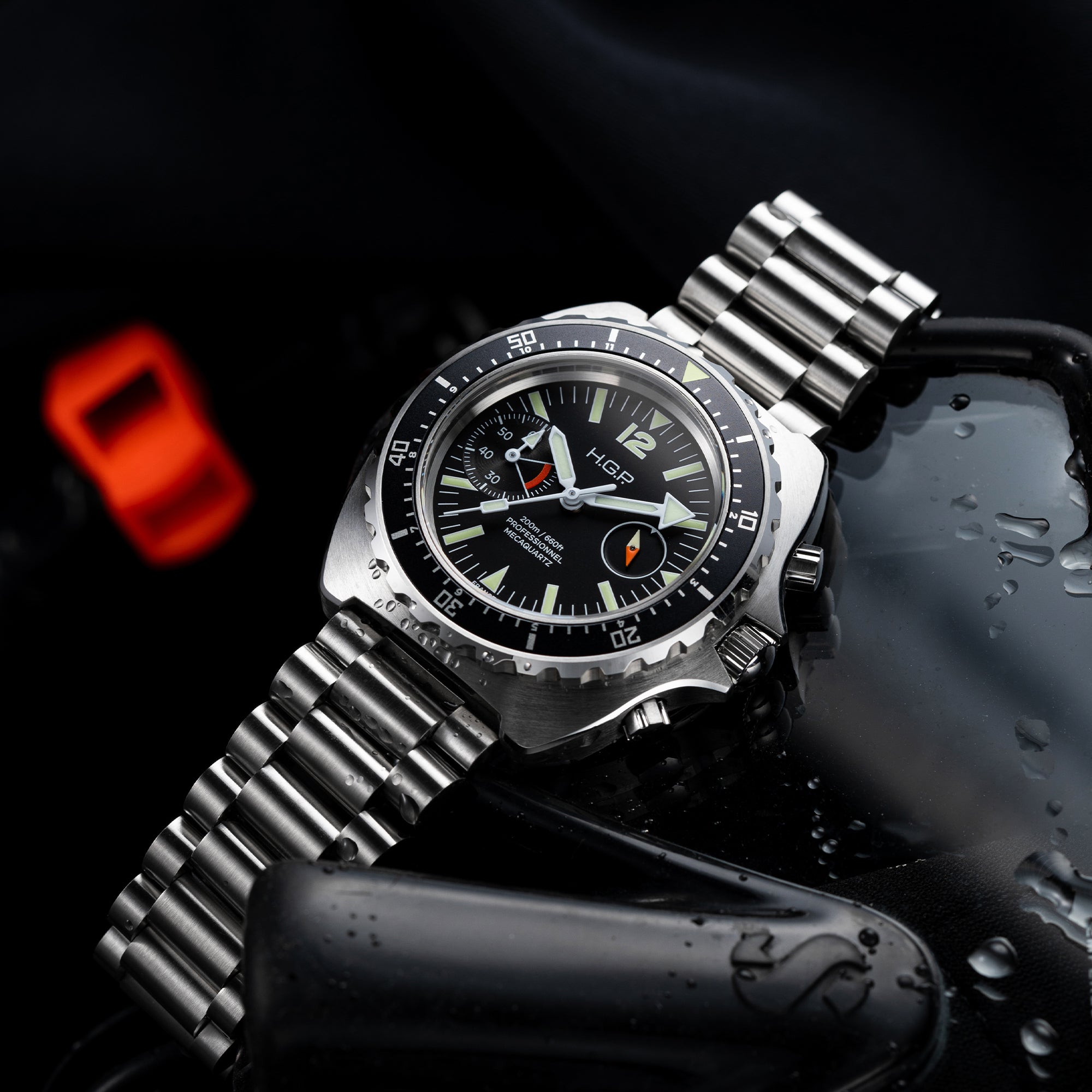 Diver 200M Chrono-Mecaquartz Chronograph - Black Big-Eye
