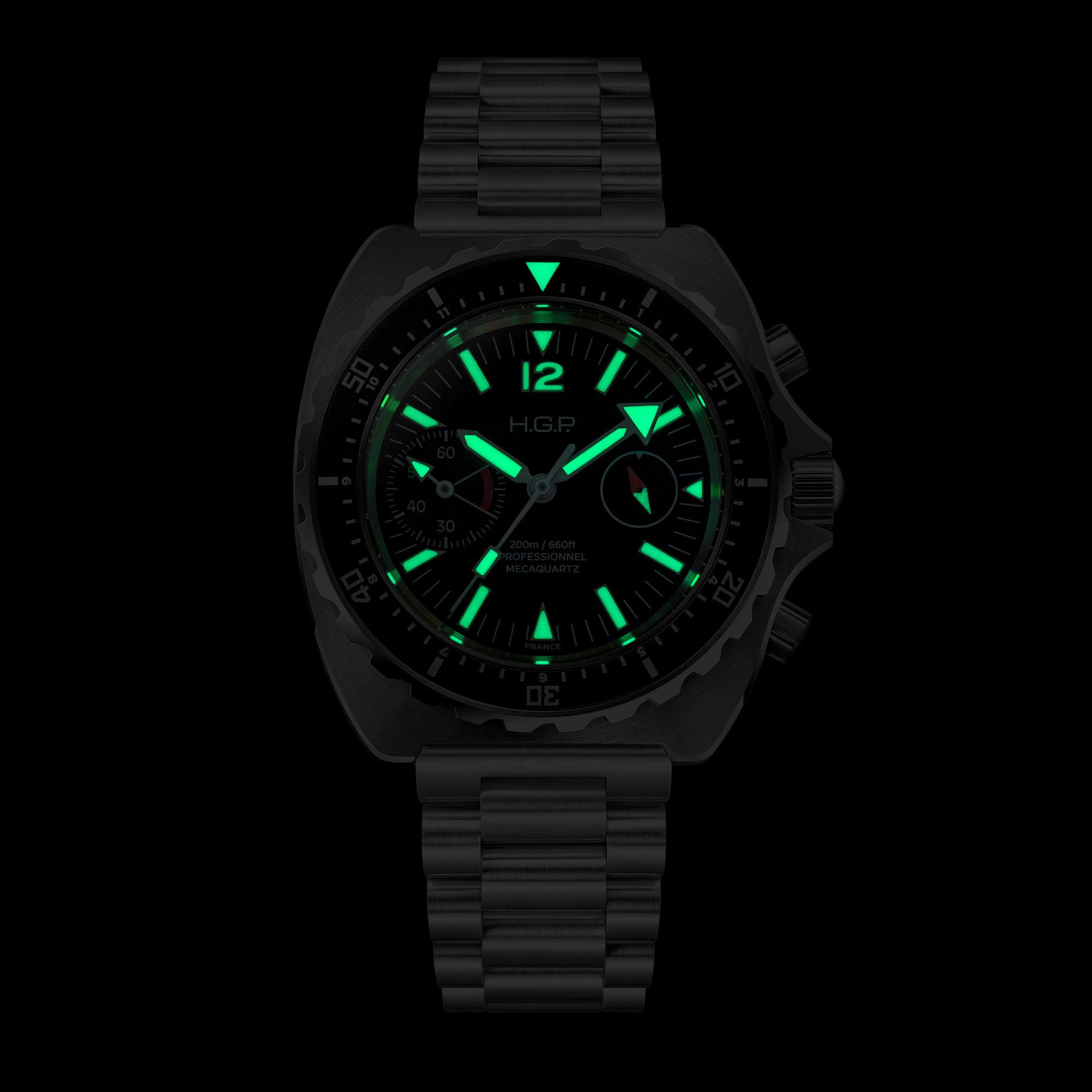Diver 200M Chrono-Mecaquartz Chronograph - Black Big-Eye