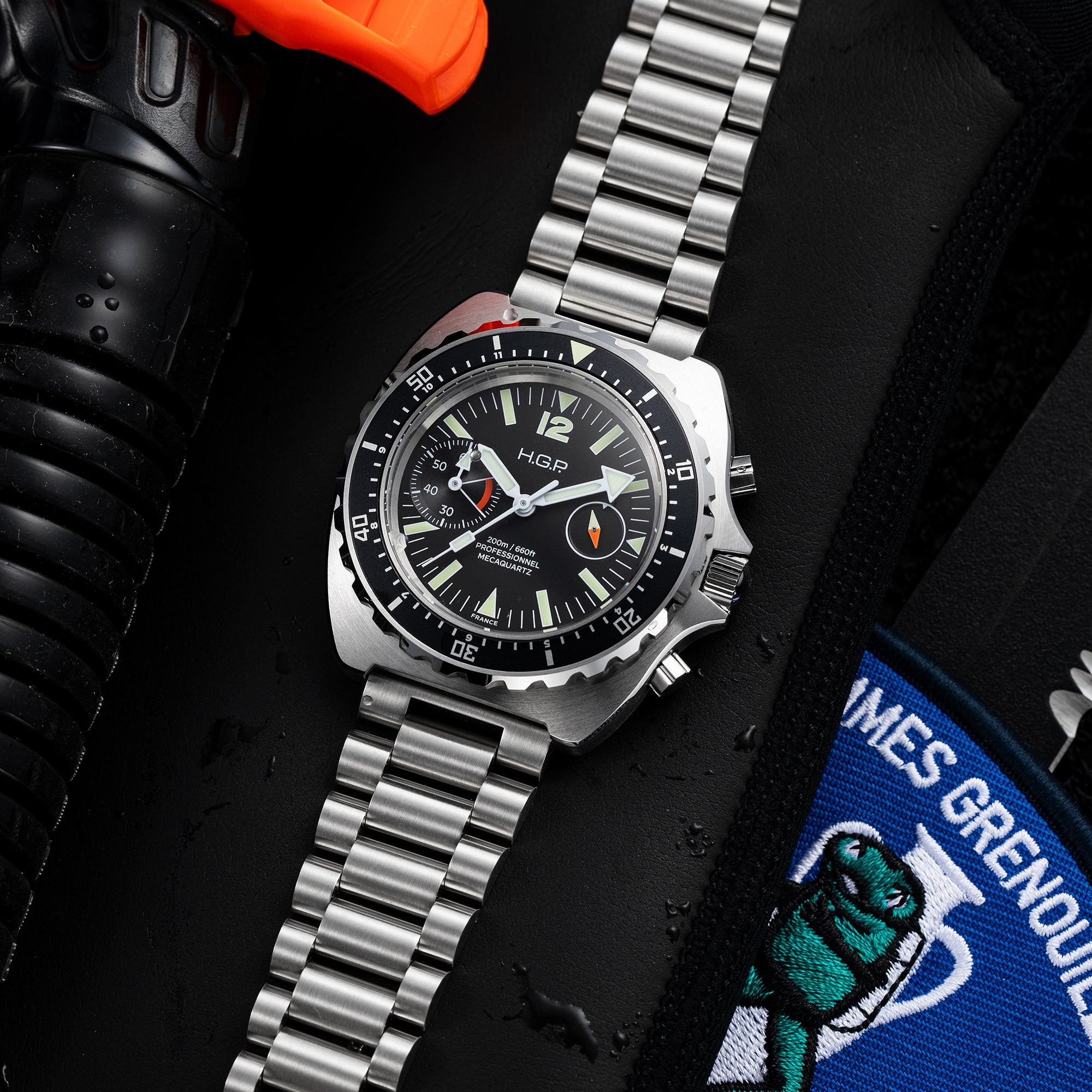 Diver 200M Chrono-Mecaquartz Chronograph - Black Big-Eye