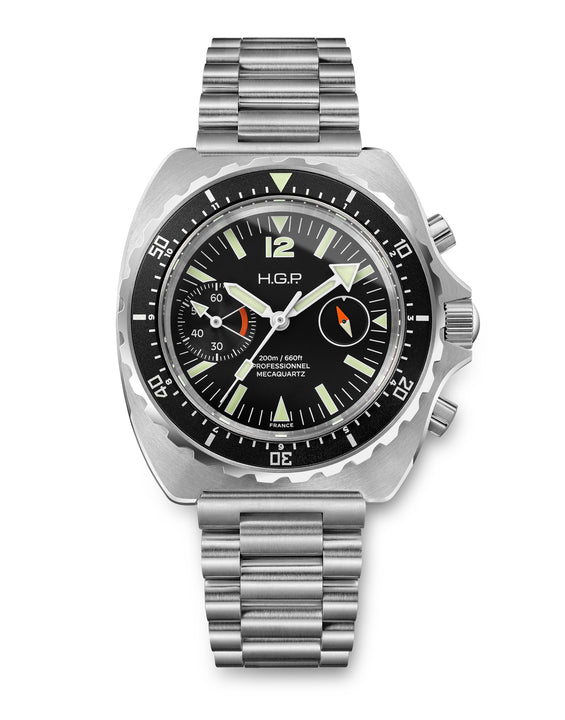 Diver 200M Chrono-Mecaquartz Chronograph - Black Big-Eye