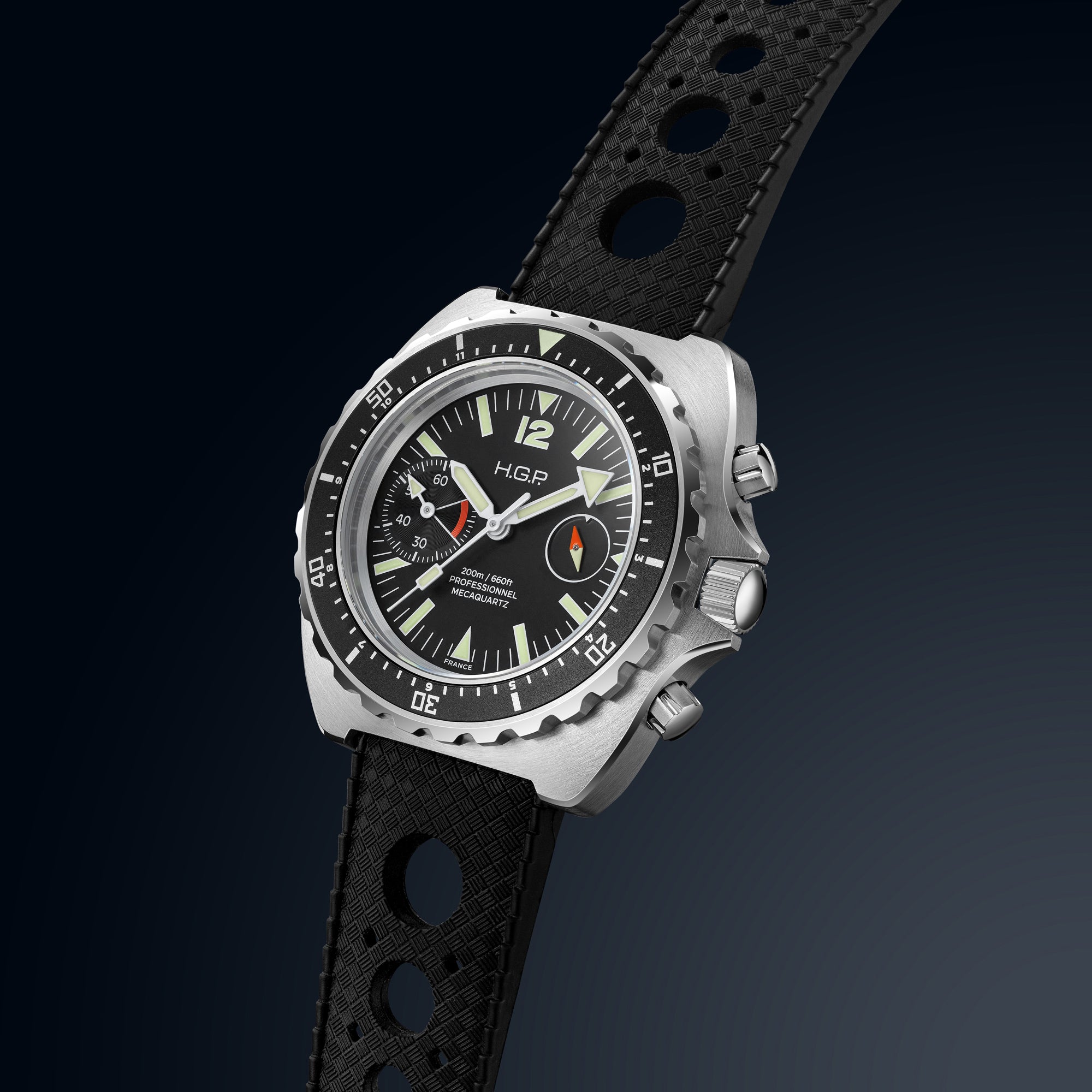 Diver 200M Chrono-Mecaquartz Chronograph - Black Big-Eye