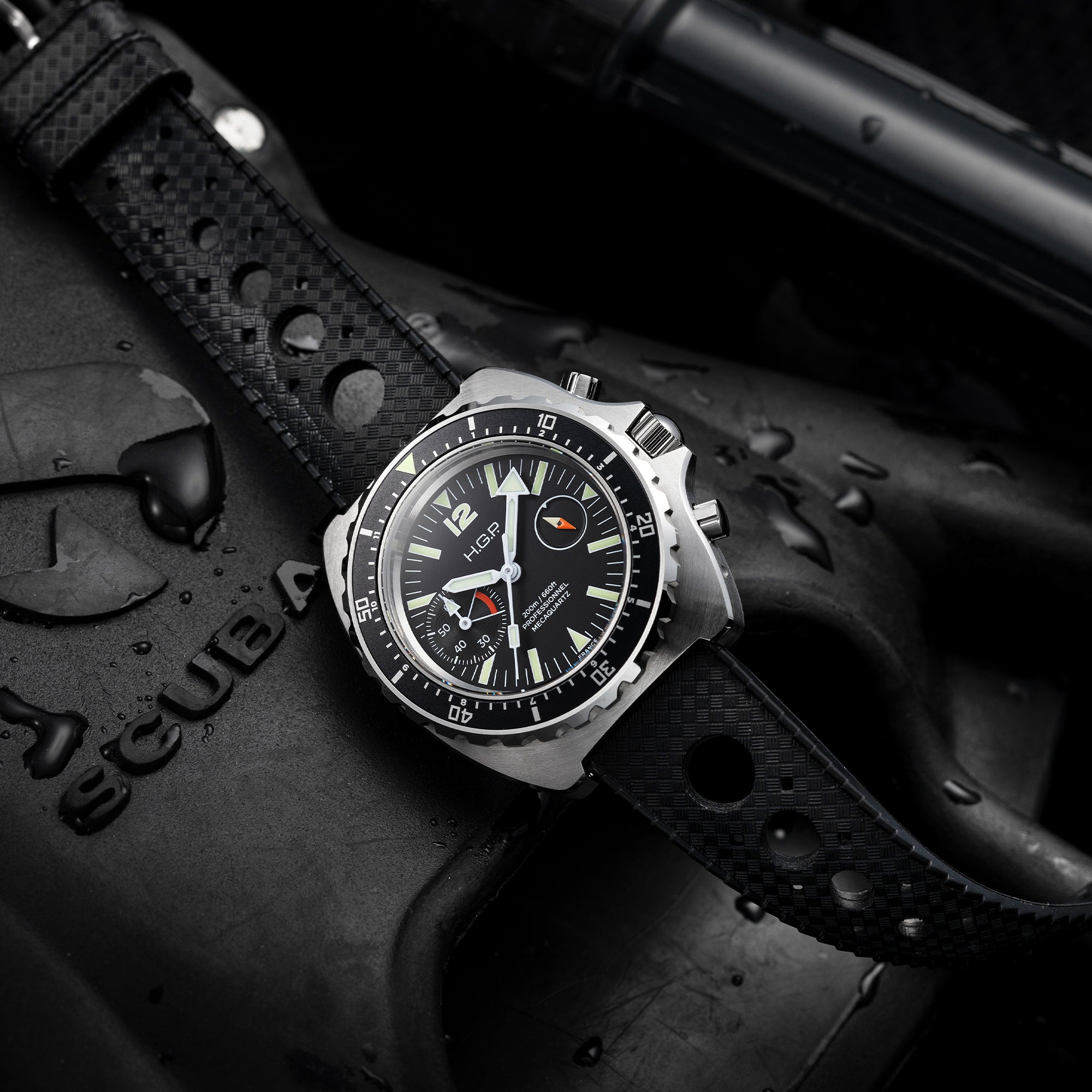 Diver 200M Chrono-Mecaquartz Chronograph - Black Big-Eye