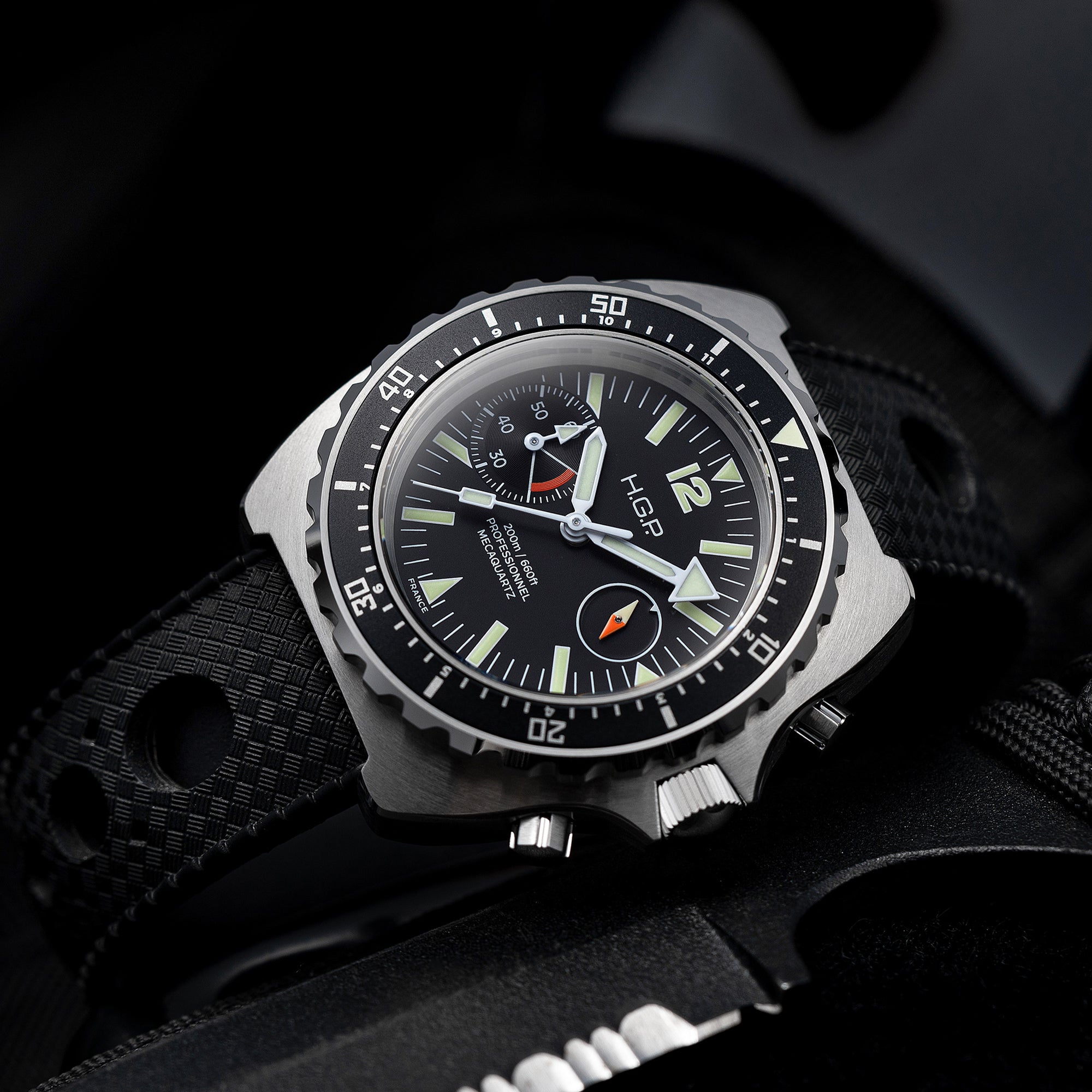 Diver 200M Chrono-Mecaquartz Chronograph - Black Big-Eye