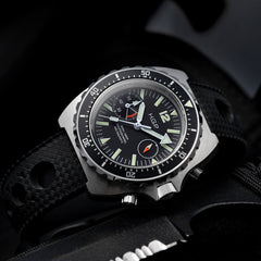 Diver 200M Chrono-Mecaquartz Chronograph - Black Big-Eye