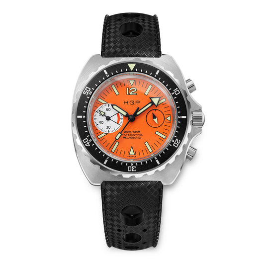 Diver 200M Chrono-Mecaquartz - Quadrante Arancione - Lunetta Nera