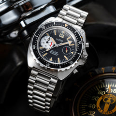 Diver 200M Chrono-Mecaquartz Chronograph - Vintage Black & White Big-Eye