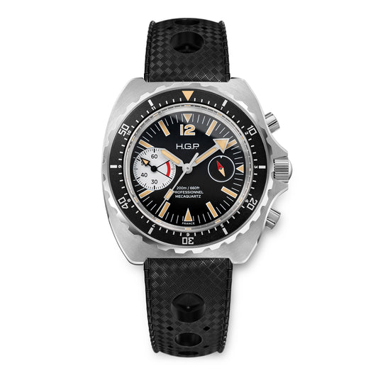 Chronographe Diver 200M Chrono-Mecaquartz – Vintage, Big-Eye Noir et Blanc