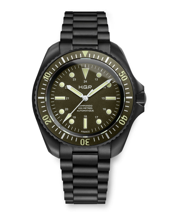 Montre de plongée Diver 200M Automatic Commando - Vert & PVD Noir