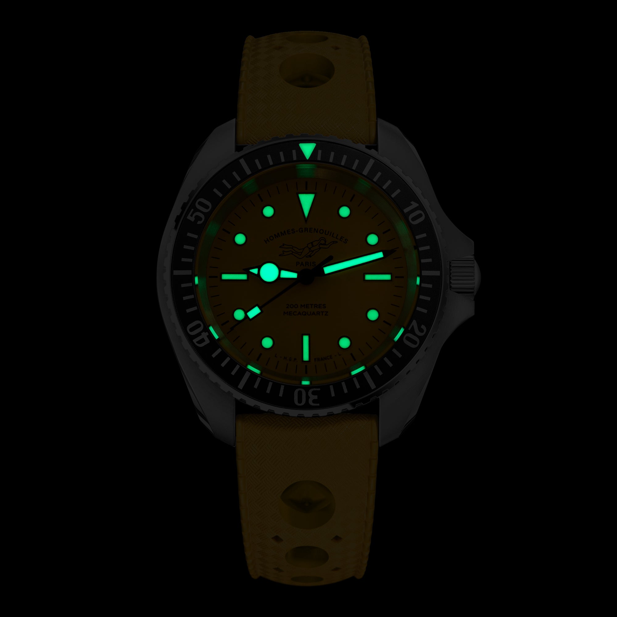 Montre de plongée Diver 200M Mecaquartz - Jaune