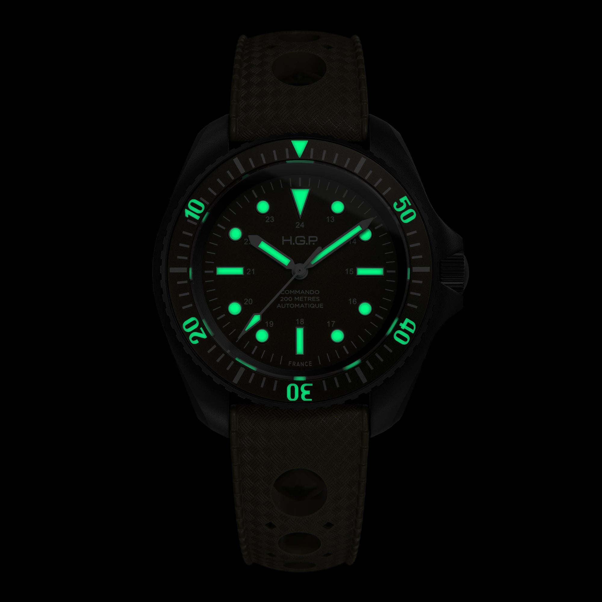 Diver 200M Automatic Commando Diving Watch - Green & Black PVD
