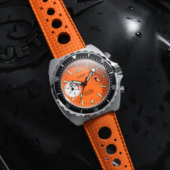 Diver 200M Chrono-Mecaquartz - Orange Dial & White Big-Eye Chronograph