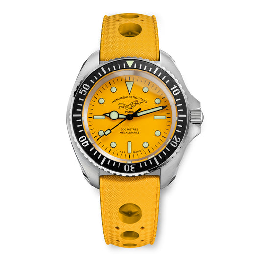 Montre de plongée Diver 200M Mecaquartz - Jaune