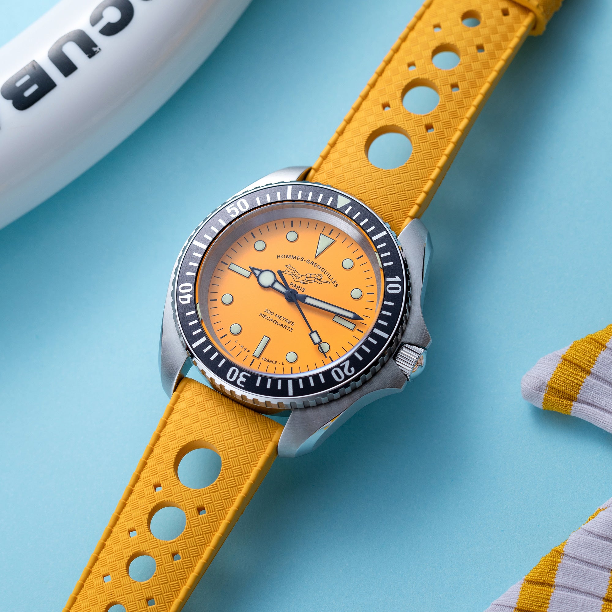 Montre de plongée Diver 200M Mecaquartz - Jaune