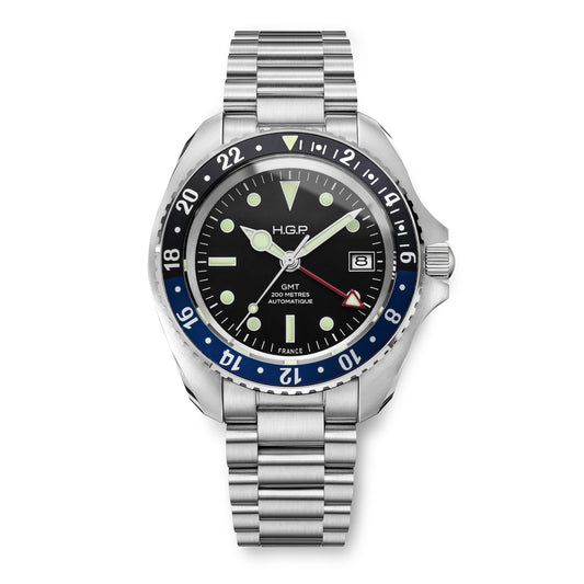 Diver GMT 200M Automatic Diving Watch - Blue & Black "Batman"