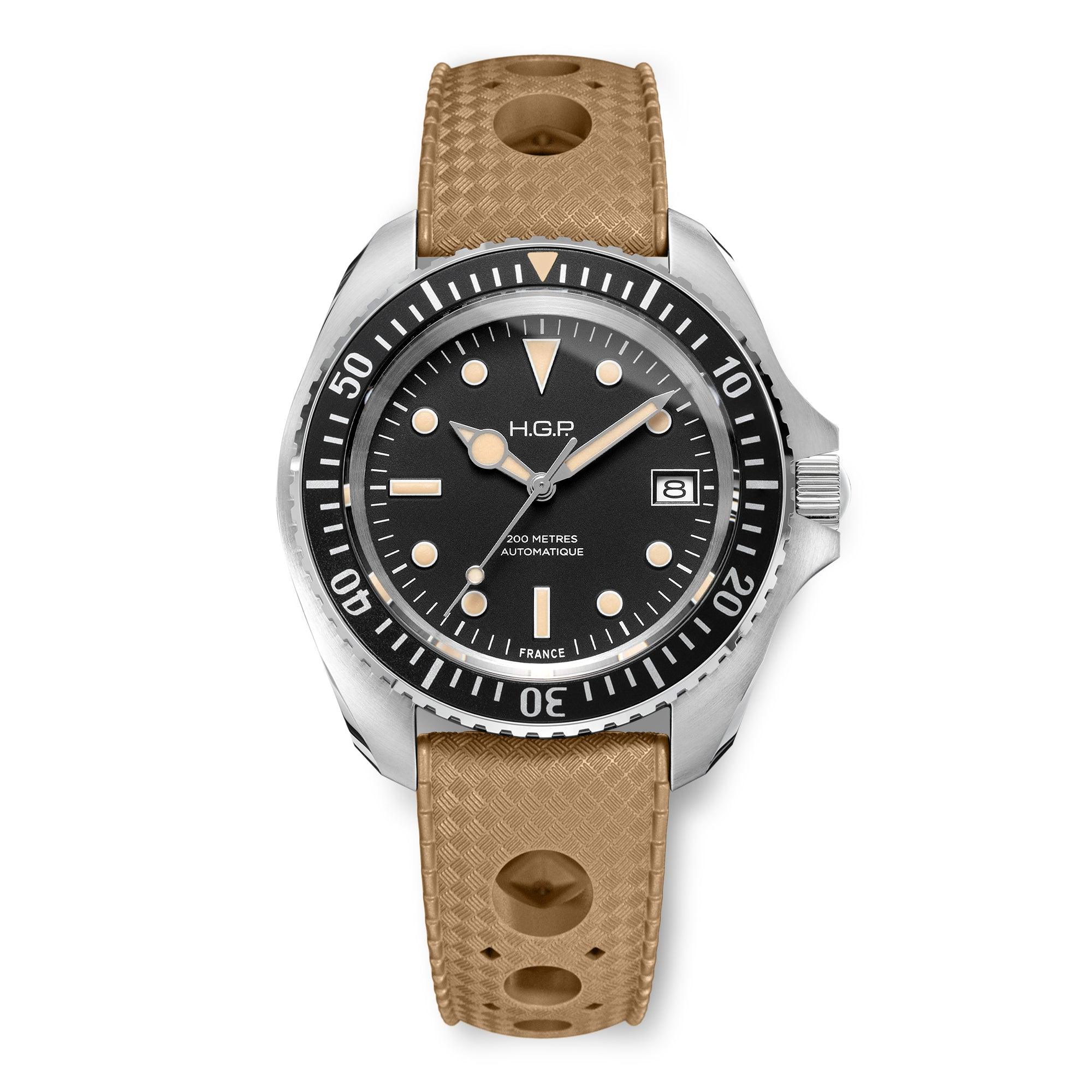 Diver 200M Automatic Vintage Diving Watch - Desert Strap - HGP - Dive Watches