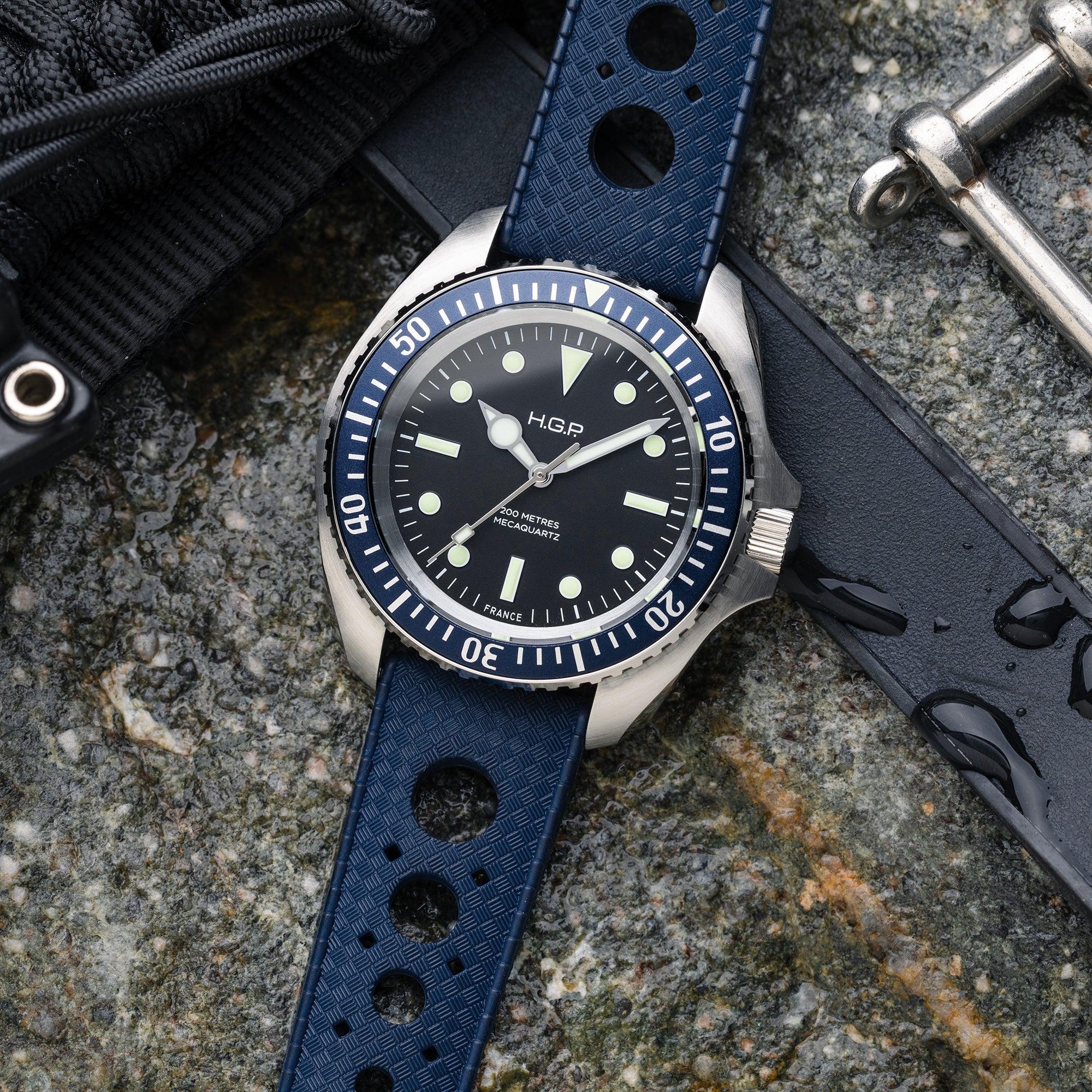 Diver 200M Mecaquartz Diving Watch - Blue – HGP - Dive Watches