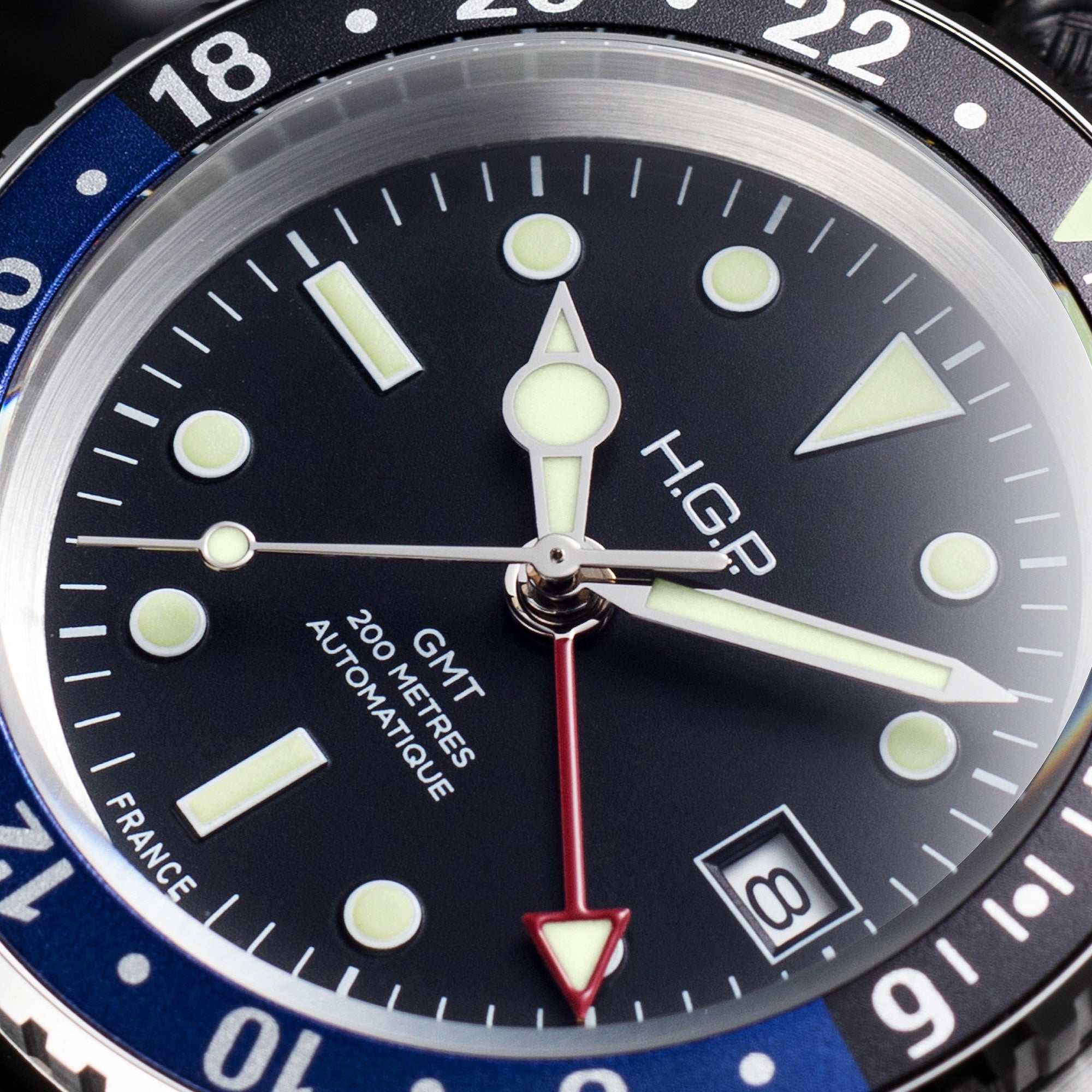Montre de plongée bracelet automatique Diver GMT 200M - Noir & bleu 