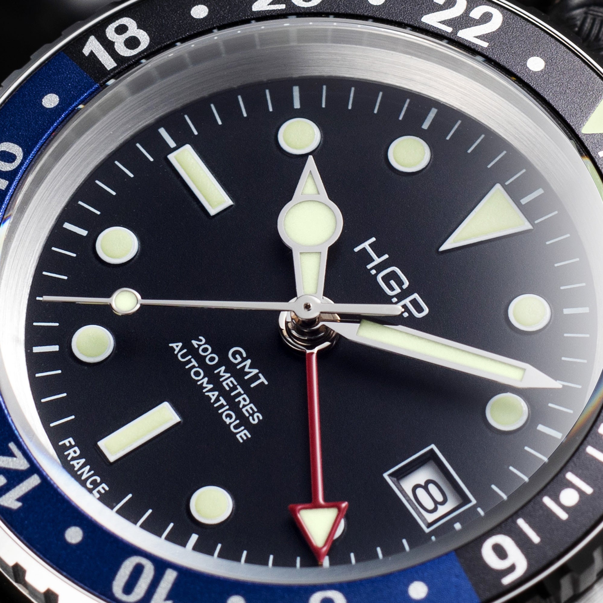 Montre de plongée automatique Diver GMT 200M - Noir & Bleu 