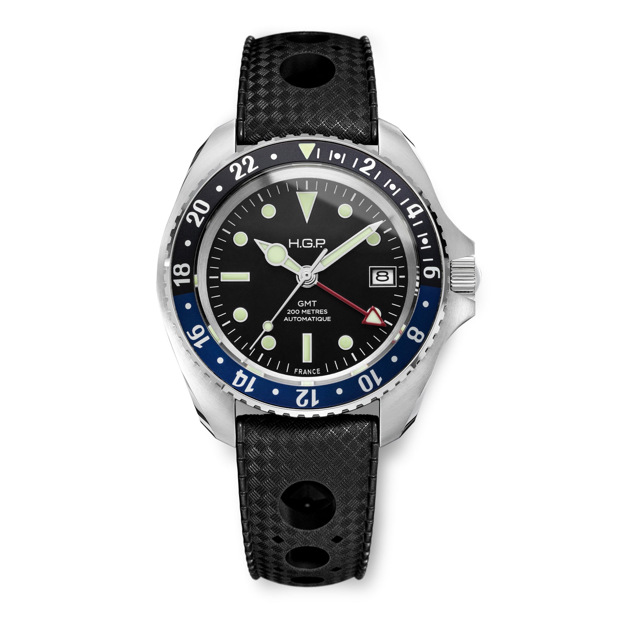 Montre de plongée automatique Diver GMT 200M - Noir & Bleu 