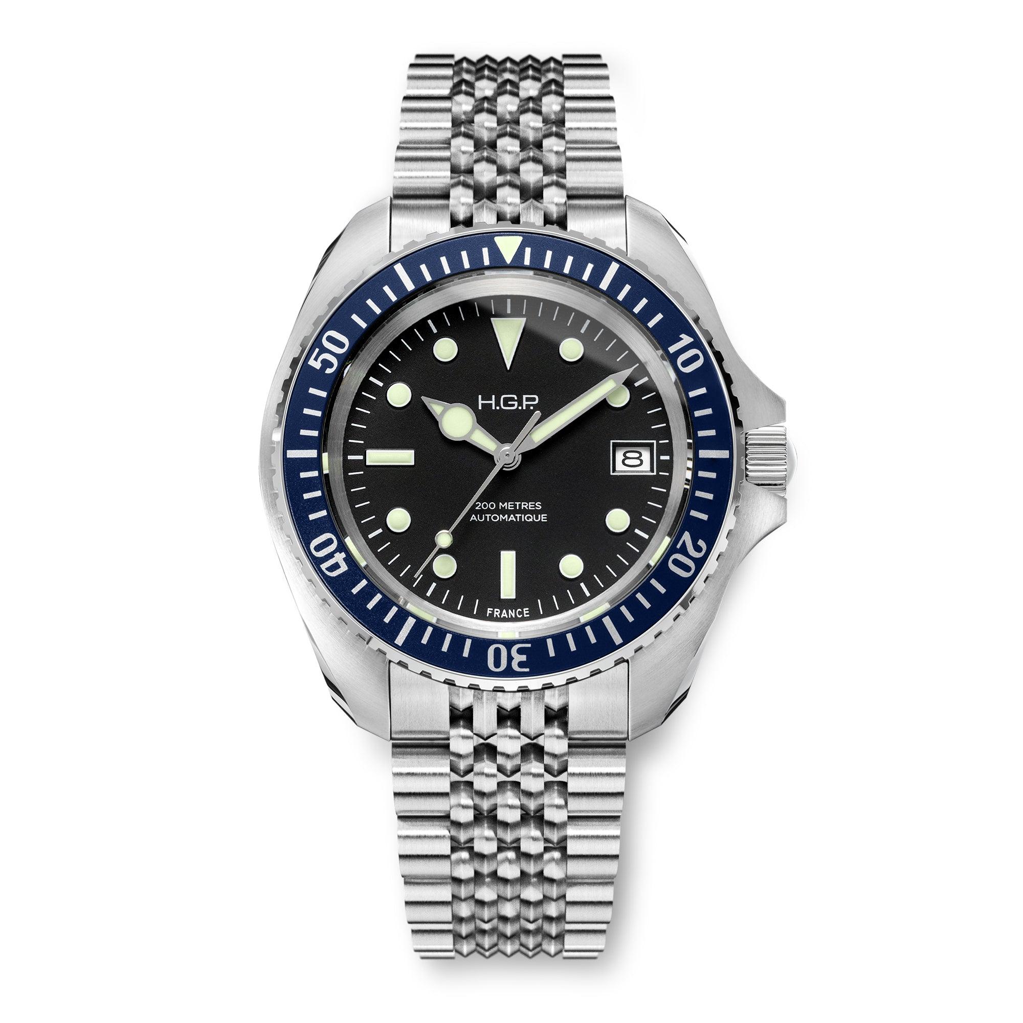 Diver 200M Automatic Bracelet Diving Watch - Blue - HGP - Dive Watches