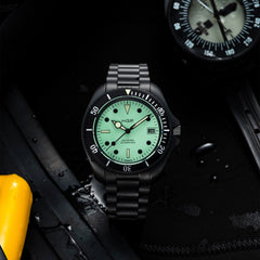 Night Diver 200M Automatic Full Lume Dial & Black PVD Case Diving Watch