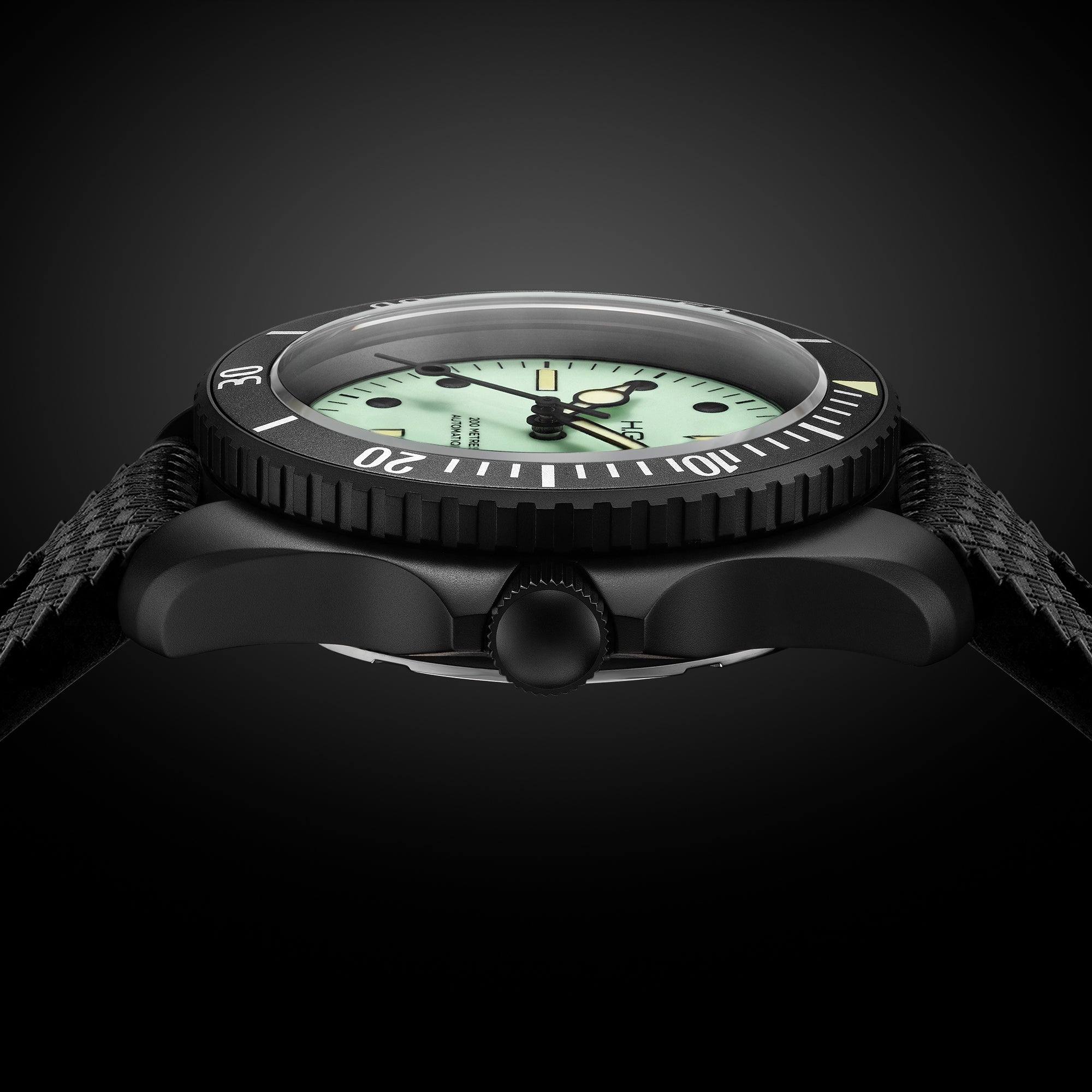 Night Diver 200M Automatic Full Lume Dial & Black PVD Case Diving Watch