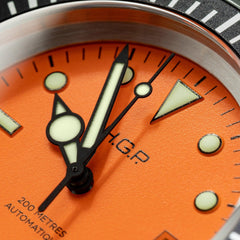 Diver 200M Automatic Bracelet Diving Watch - Orange - HGP - Dive Watches