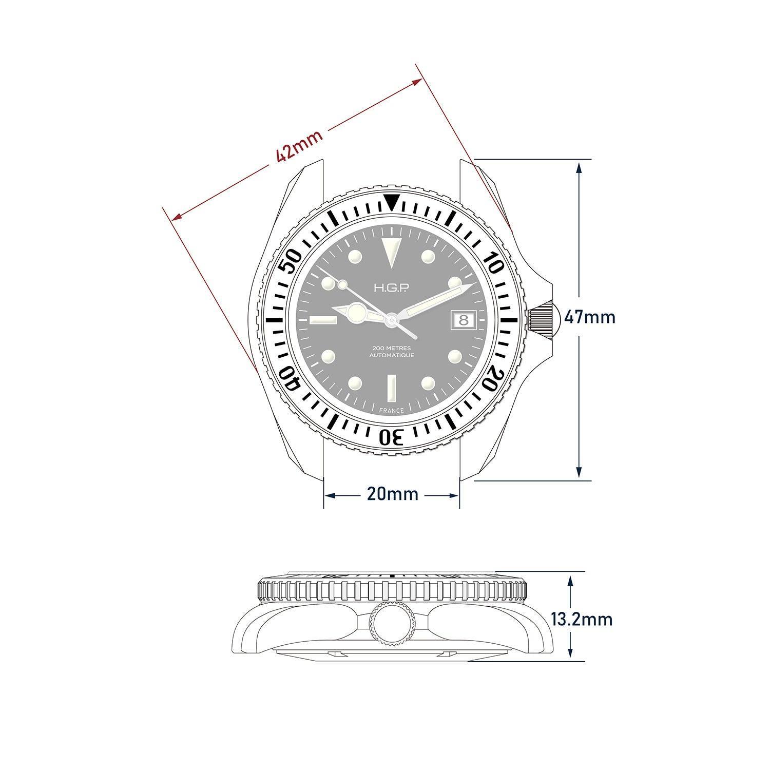 Diver 200M Automatic Bracelet Diving Watch - HGP - Dive Watches