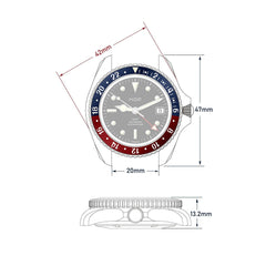 Diver GMT 200M Automatic Vintage Bracelet Diving Watch - HGP - Dive Watches