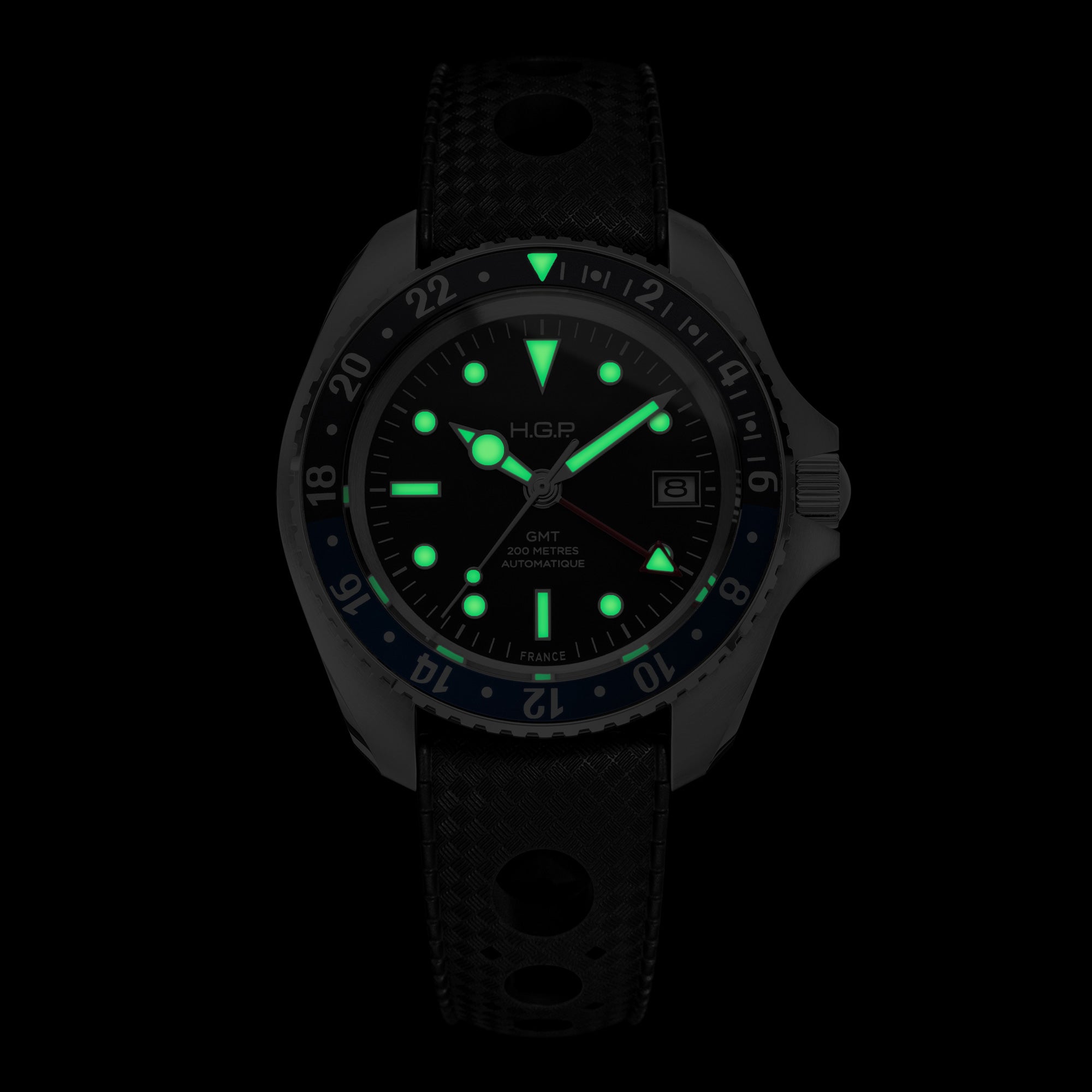 Montre de plongée automatique Diver GMT 200M - Noir & Bleu 