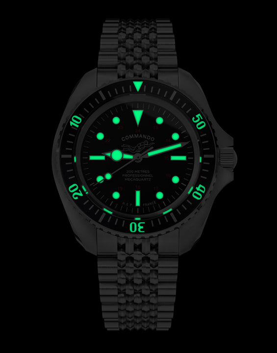 Diver 200M Mecaquartz Commando Bracelet Diving Watch - Vintage