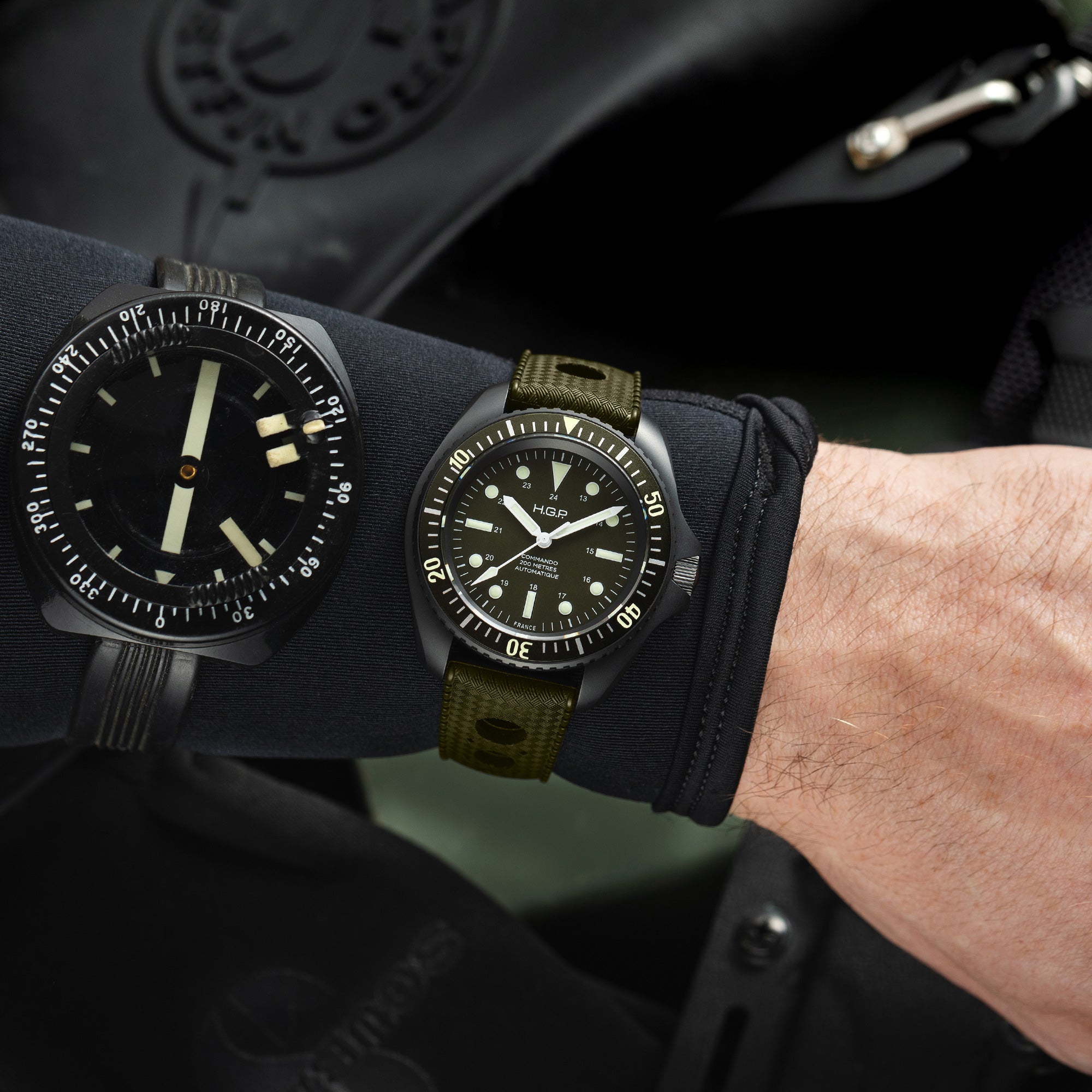 Diver 200M Automatic Commando Diving Watch - Green & Black PVD